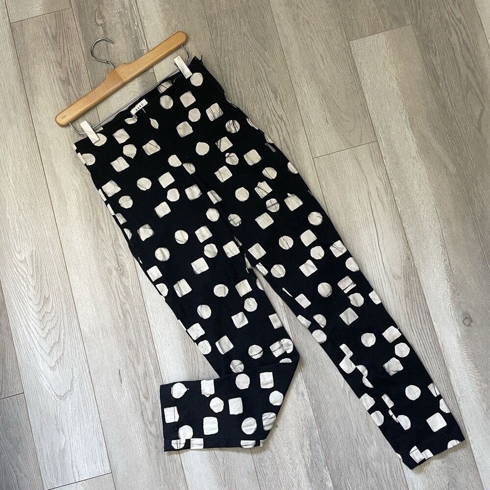 Osei Duro Pants printed stretchy crop womens Black White (xsmall) maximalist fun